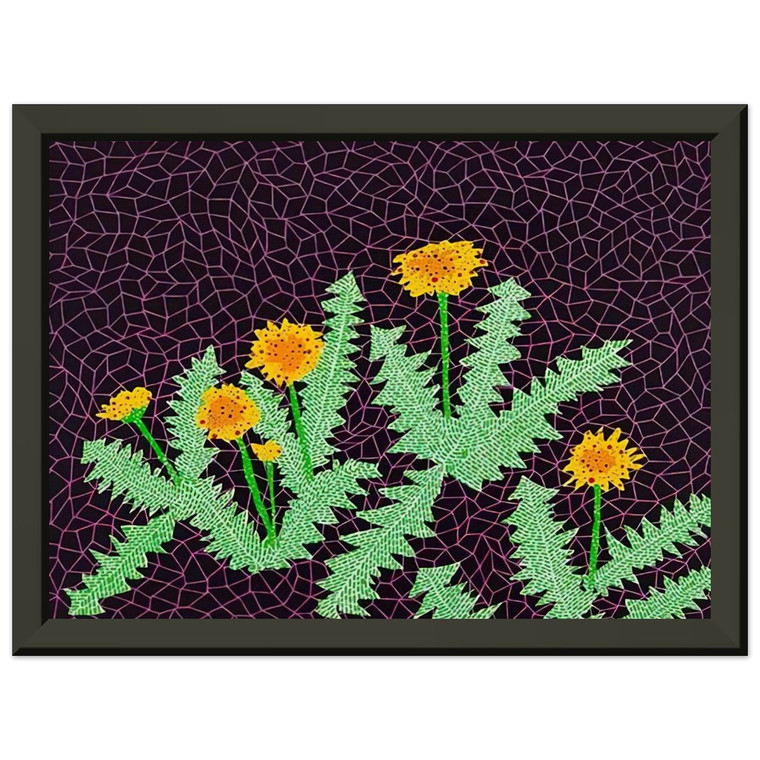 Yayoi Kusama  DANDELIONS 1985 Premium Metal Framed Art Print / Poster