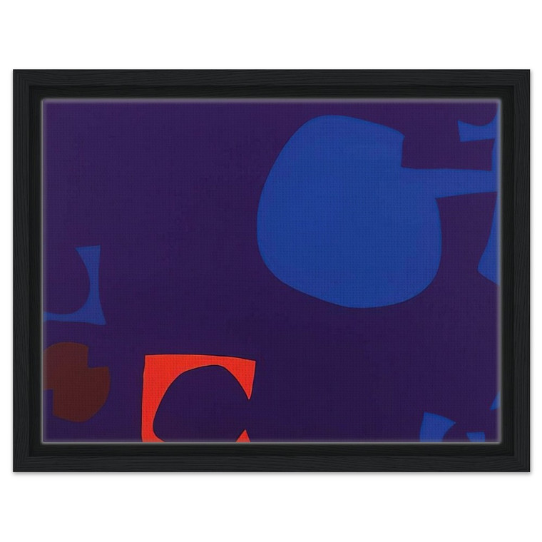 Patrick Heron Blue Deep Violet Orange Brown Green 1970 Framed Canvas