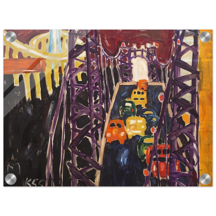 Allan Kaprow  George Washington Bridge with Cars Acrylic Print