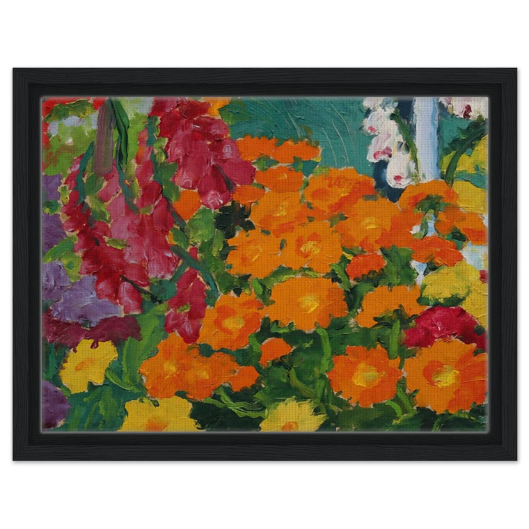Emil Nolde  Flower garden marigolds Framed Canvas