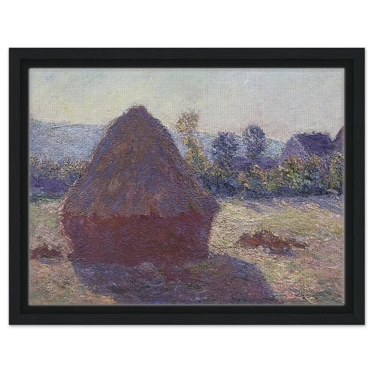 claude monet  A Haystack in the Evening Sun Framed Canvas