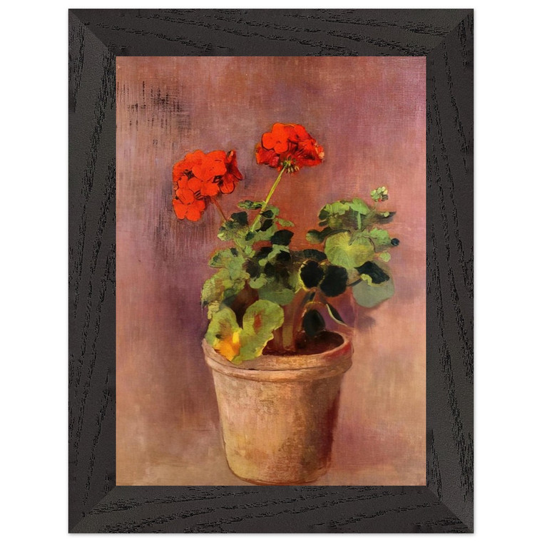 Odilon Redon  THE POT OF GERANIUMS Premium Wooden Framed Art Print / Poster