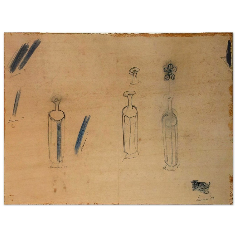 Morris Graves  Bottles and Flowers  1956 Wood Print