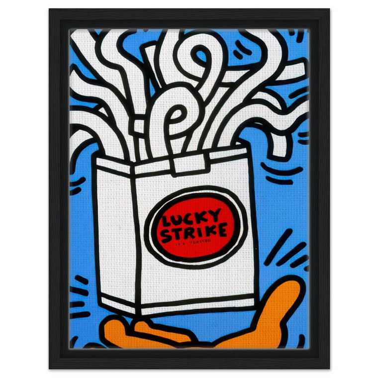 Keith Haring  LUCKY STRIKE 1987 N2 Framed Canvas