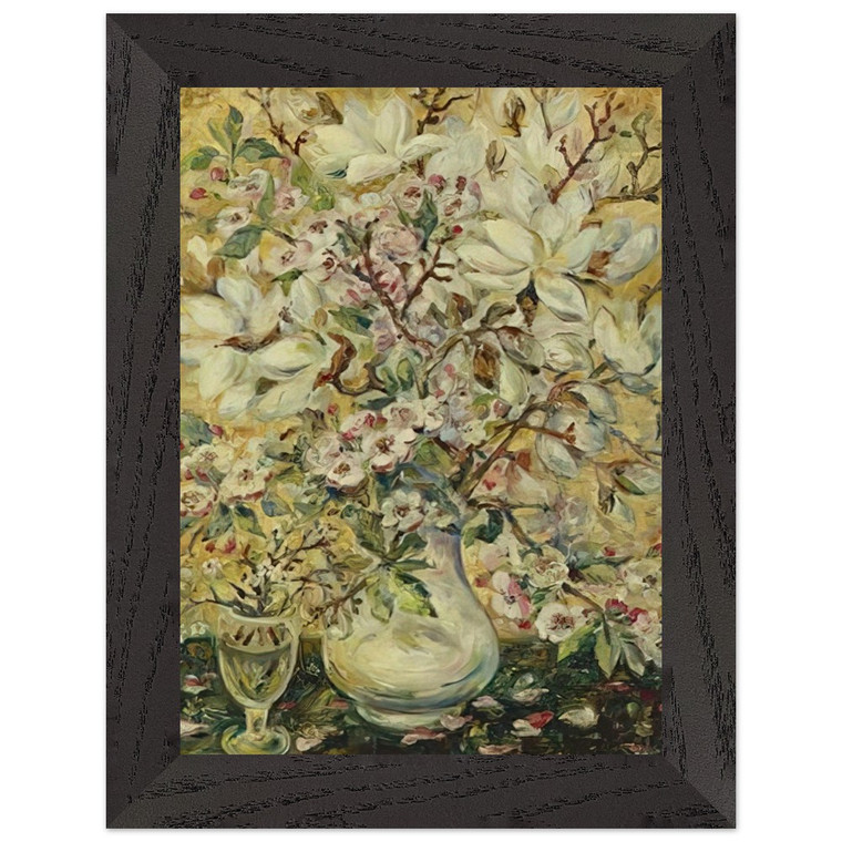 Natalia Goncharova Flower vase Premium Wooden Framed Art Print Poster