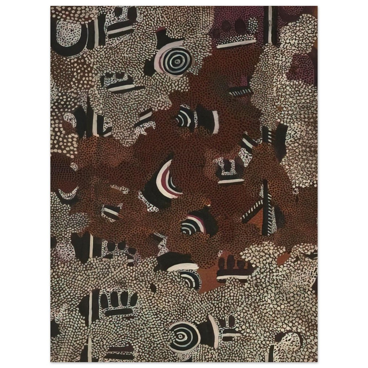 Clifford Possum Tjapaltjarri  Bush Fire II  1972 Wood Print