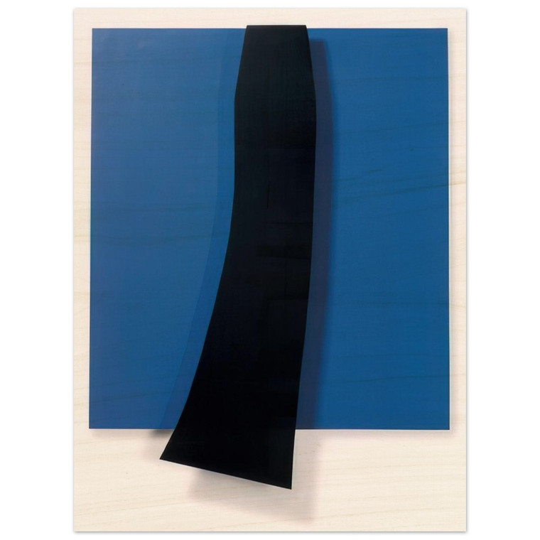 Ellsworth Kelly  Black over Blue Wood Print