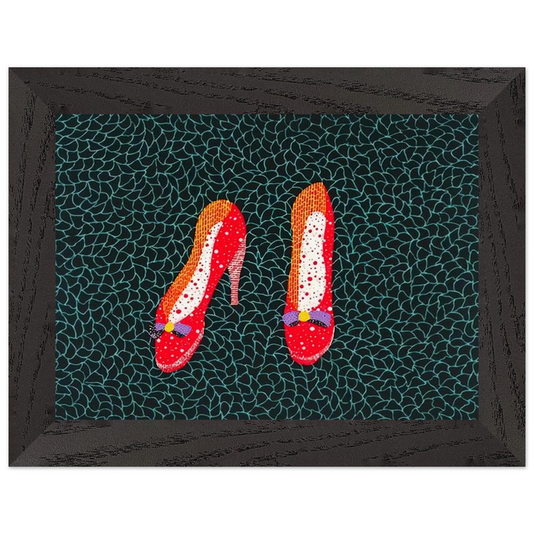 Yayoi Kusama  SHOES 1985 Premium Wooden Framed Art Print / Poster