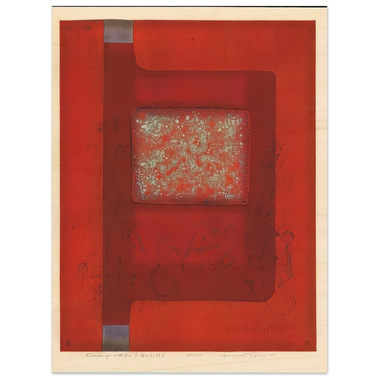 Hiroyuki Tajima  Dialogue With Red B  1975 Wood Print