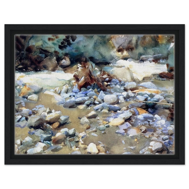 John Singer Sargent  Purtud Bed of a Glacier Torrent Framed Canvas