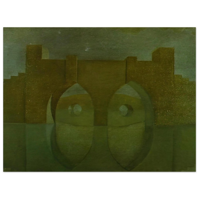 Salvador Dali Bridge Reflections Dual Image Unfinished Sketch Wood Print