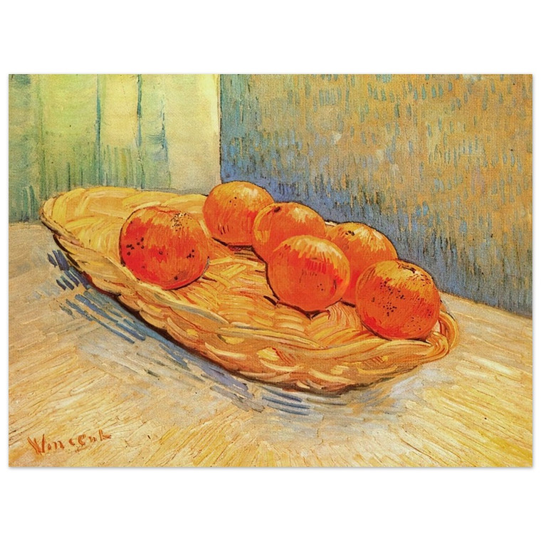 Vincent van Gogh  Still Life with Basket and Six Oranges Wood Print