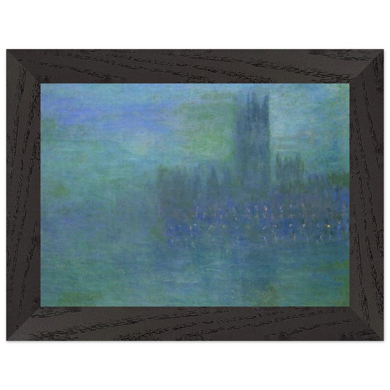 Claude Monet Houses of Parliament Fog Effect Wood Framed Art Print