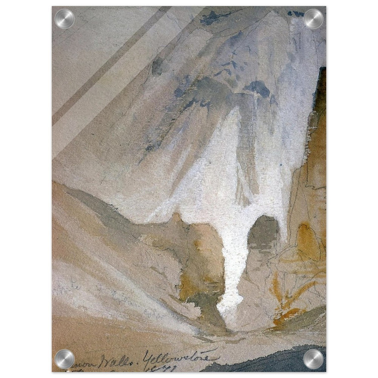 Thomas Moran  Canyon Walls Yellowstone sketch Acrylic Print