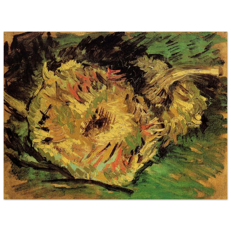Vincent van Gogh  Two Cut Sunflowers Wood Print