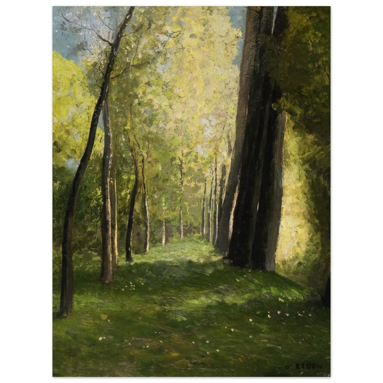 Odilon Redon  LANE OF TREES Wood Print