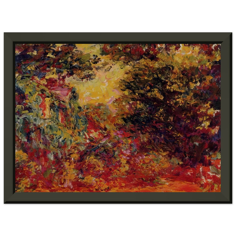 Monet: Artists House Rose Garden Premium Metal Framed Art Print / Poster