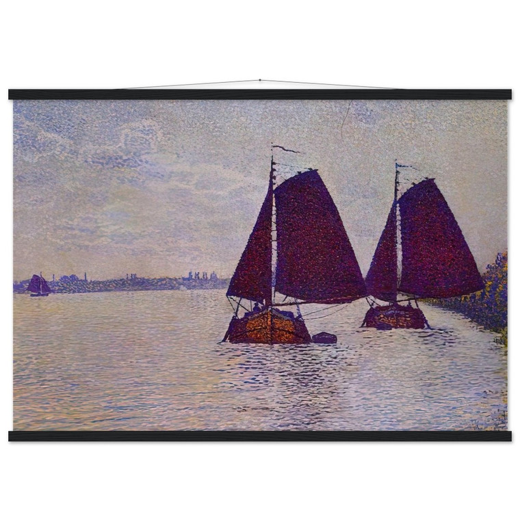 Barges on River Scheldt 1892 Museum-Quality Matte Paper Poster with Hanger