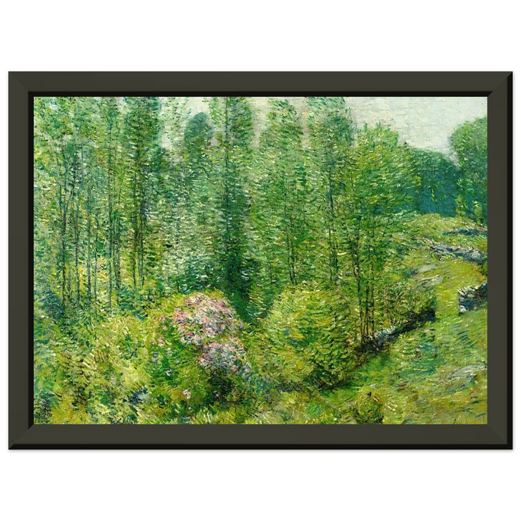 Childe Hassam Spring Landscape Farmer White Horse Metal Framed Art Print