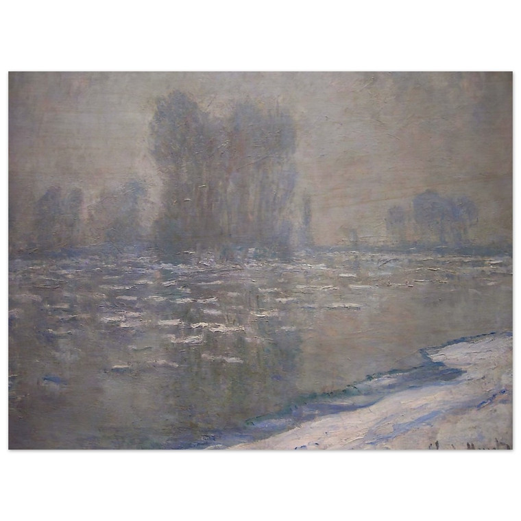 claude monet  Ice Floes Misty Morning Wood Print