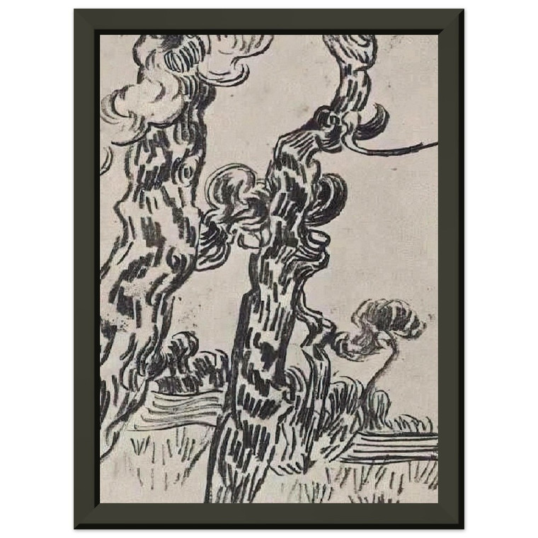 Vincent van Gogh  Two Pinetrees Premium Metal Framed Art Print / Poster