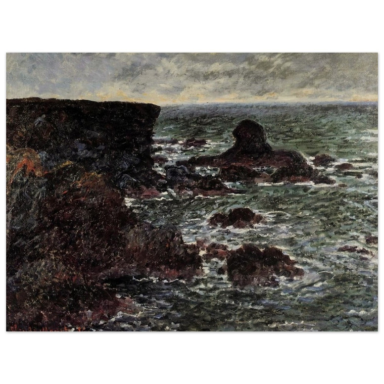 claude monet  Rocky Coast and the Lion Rock BelleIle Wood Print