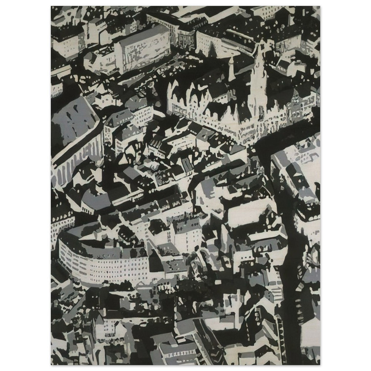Gerhard Richter  TOWNSCAPE MU 1968 Wood Print