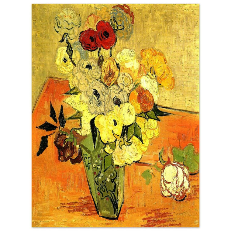 Vincent van Gogh  Japanese Vase with Roses and Anemones Aluminum Print