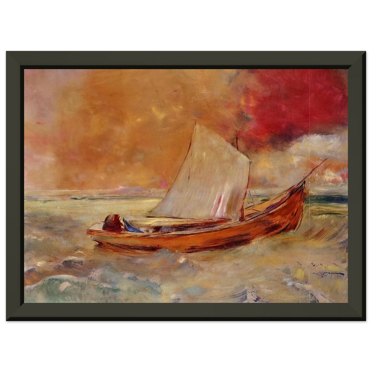 Odilon Redon  YELLOW BOAT Premium Metal Framed Art Print / Poster