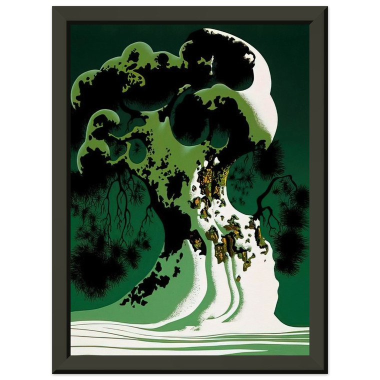 Eyvind Earle  Snow Covered Bonsai Premium Metal Framed Art Print / Poster