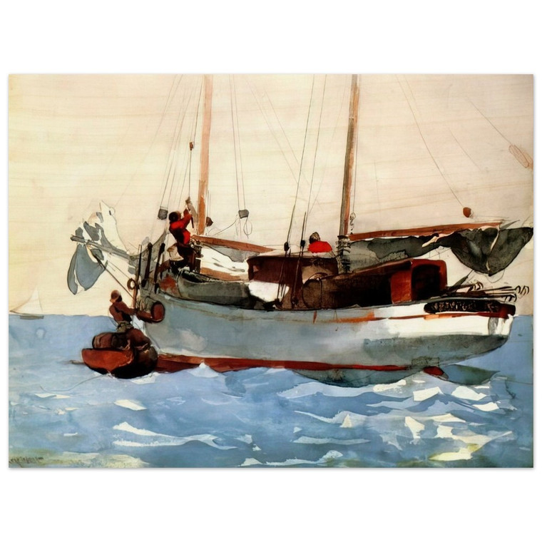 Winslow Homer  TAKING ON WET PROVISIONS Wood Print