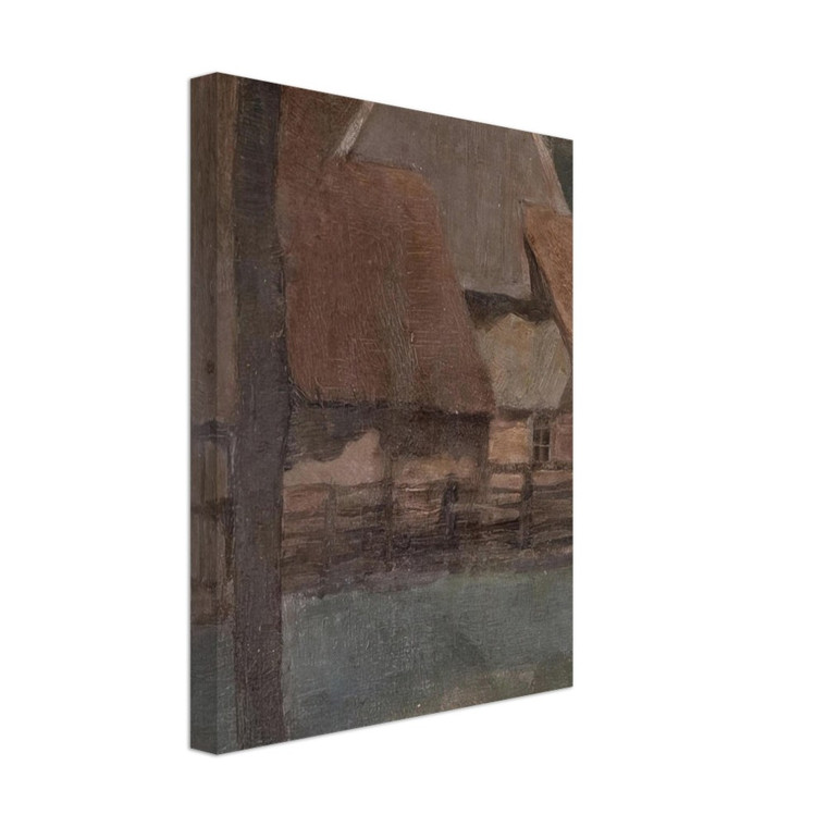 Piet Mondrian  Gable Farm with trees Canvas