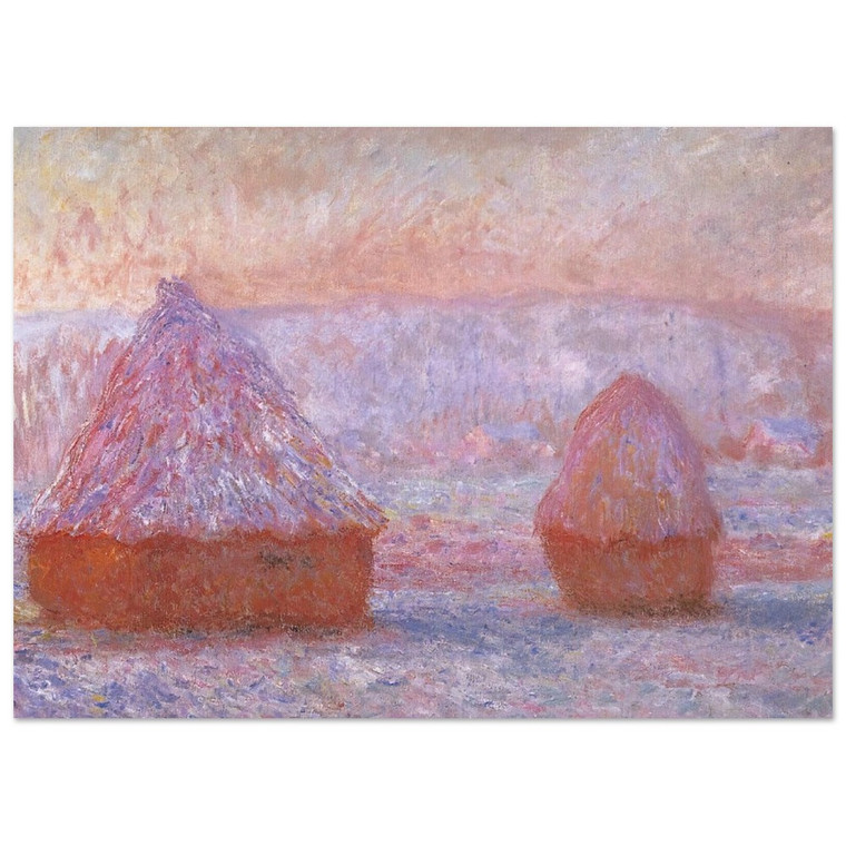 claude monet  Grainstacks at Giverny Morning Effect Fine Art Poster / Art Print