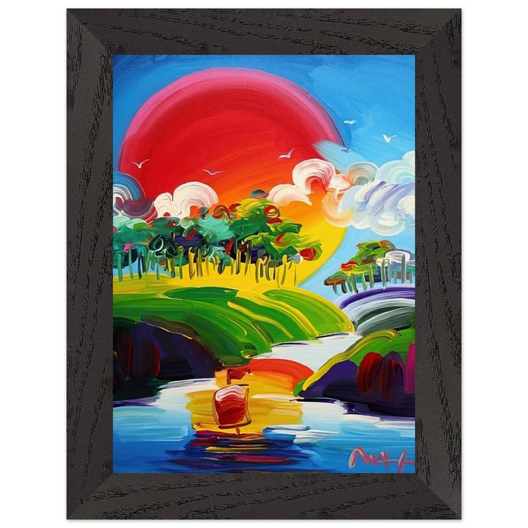Peter Max  WITHOUT BORDERS 2011 Premium Wooden Framed Art Print / Poster