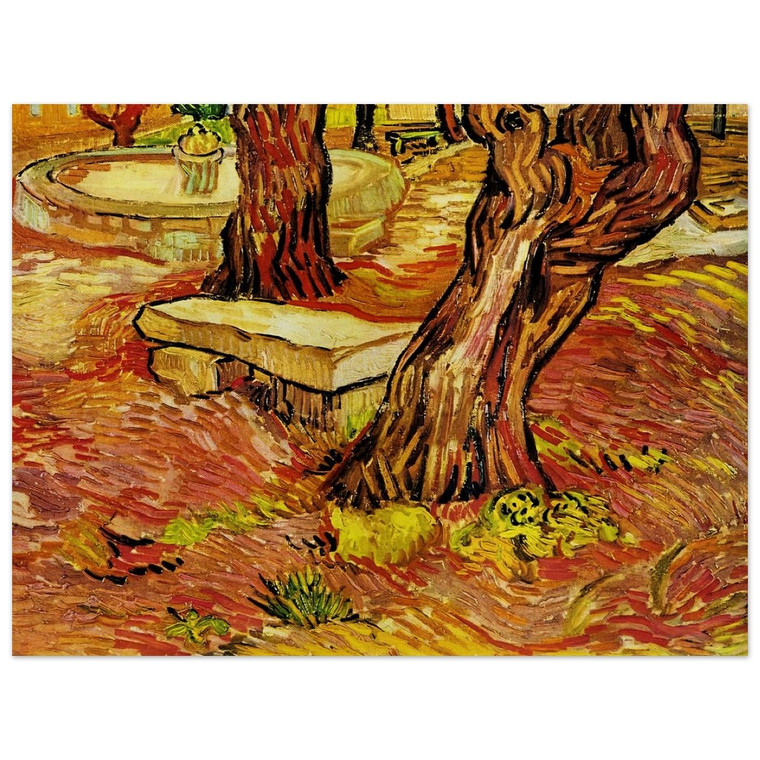 Vincent van Gogh  The Stone Bench in the Garden at SaintPaul Hospital Wood Print