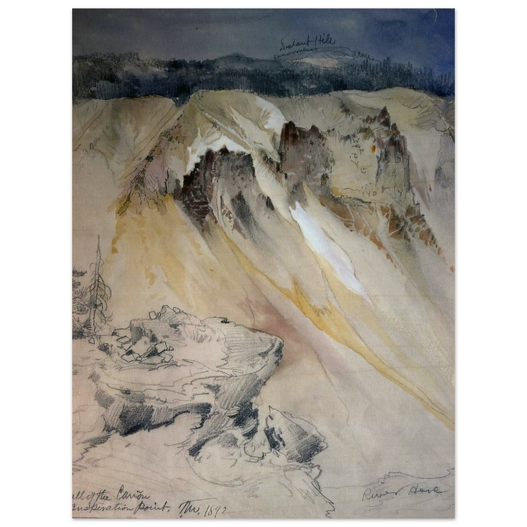 Thomas Moran  East wall of the canyon from Inspiration Point Wood Print