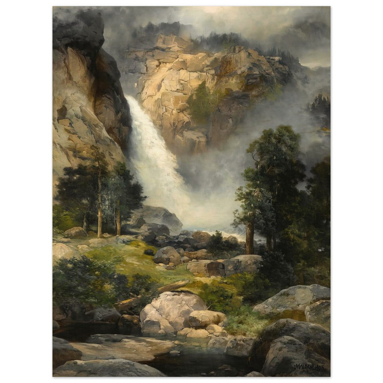 Thomas Moran  Cascade Falls Yosemite Wood Print