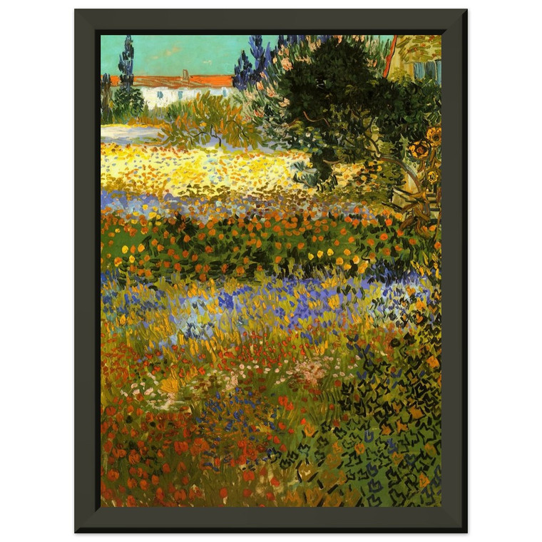 Vincent van Gogh  Flowering Garden Premium Metal Framed Art Print / Poster