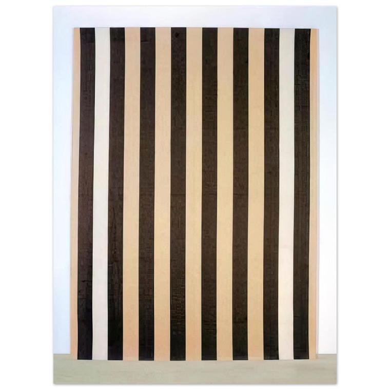 Daniel Buren blanche sur tissu raye blanc et marron 1972 Aluminum Print