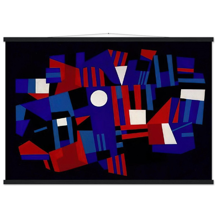Ad Reinhardt Red and Blue Composition 1941 Matte Poster with Hanger