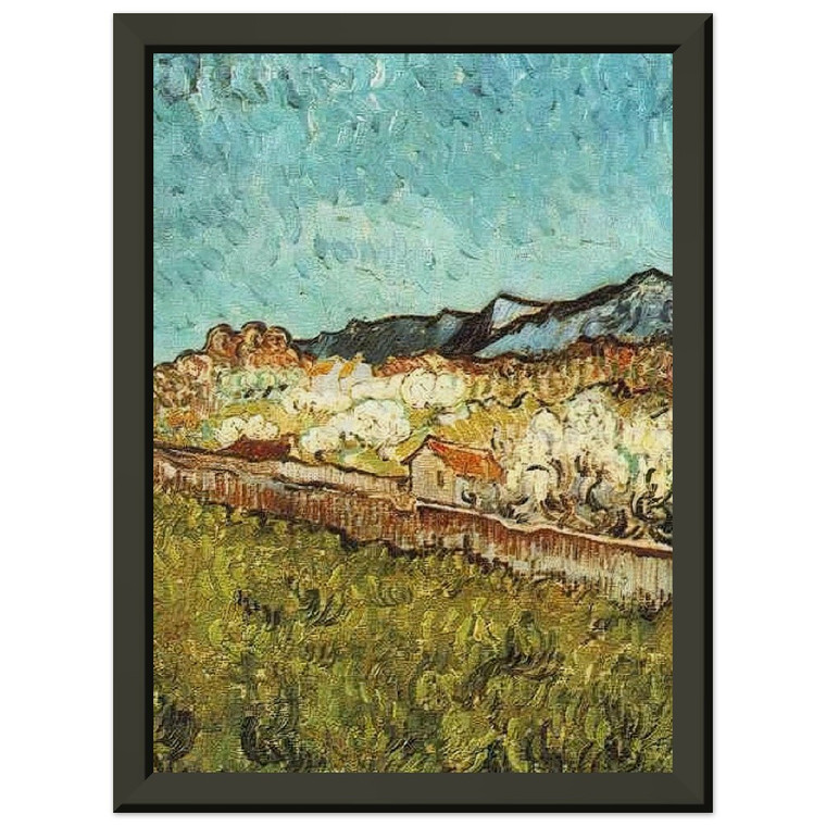 Vincent van Gogh At the Foot of the Mountains Premium Metal Framed Print