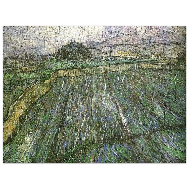 Vincent van Gogh  Wheat Field in Rain Aluminum Print