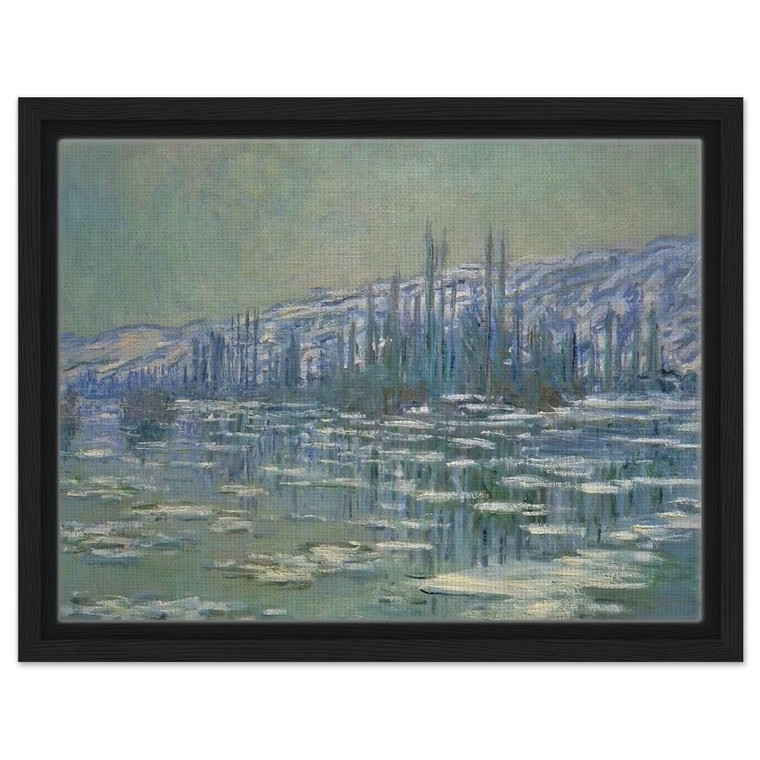 claude monet  Ice Floes on Siene Framed Canvas
