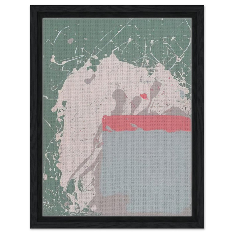 John Hoyland  Grey  Blue on Green  1971 Framed Canvas