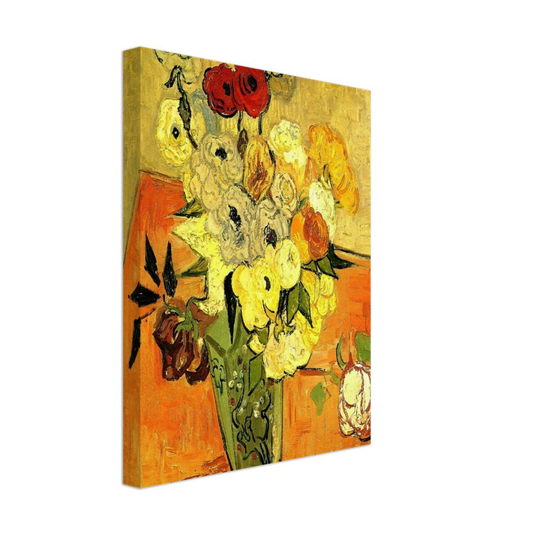 Vincent van Gogh  Japanese Vase with Roses and Anemones Canvas