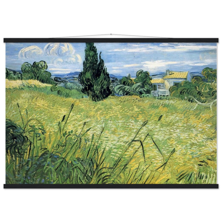 Van Gogh Green Wheat Field with Cypress Matte Paper Poster with Hanger
