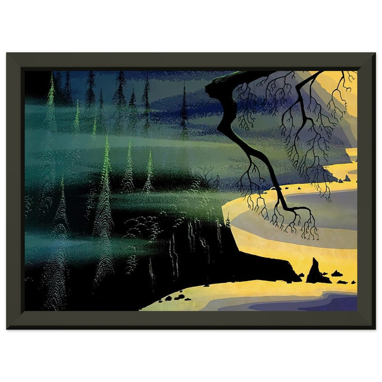 Eyvind Earle  Blue Mist Premium Metal Framed Art Print / Poster