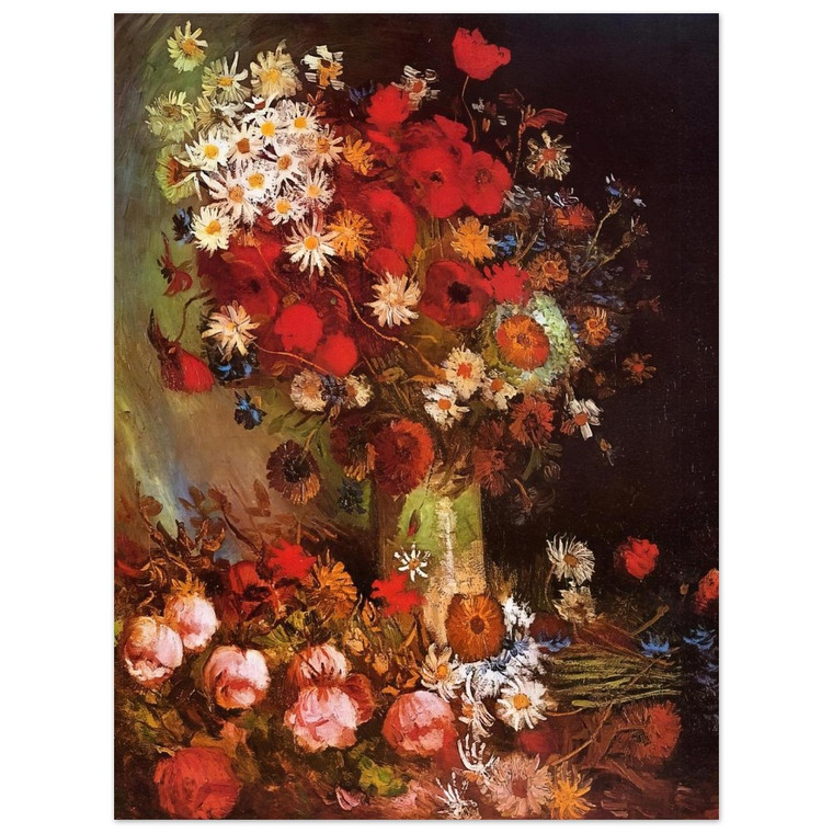 Vincent van Gogh Vase Poppies Cornflowers Peonies Aluminum Print