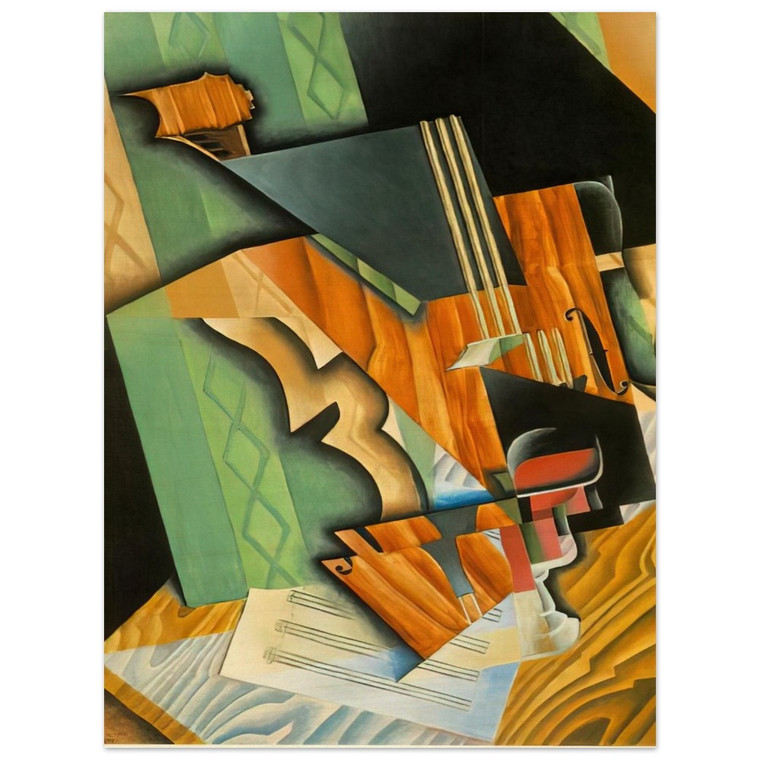 Juan Gris  VIOLIN AND GLASS 1915 Wood Print