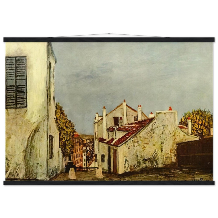 Maurice Utrillo HOUSES IN MONTMARTRE Matte Paper Poster with Hanger